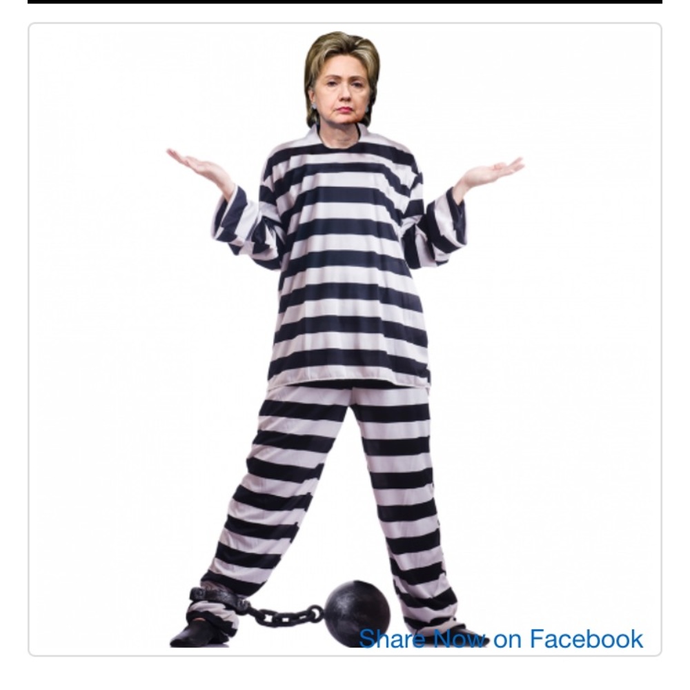 HILLARY CLINTON IN PRISON LIFE SIZE CARDBOARD CUTOUT FREE SHIP!